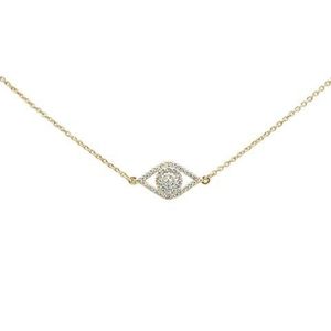 .11ct 14kt yellow gold diamond evil eye Hamsa pend